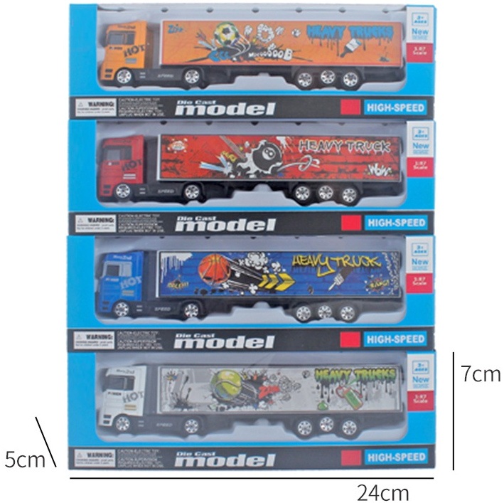 Метален камион 4 вида 24х7х5